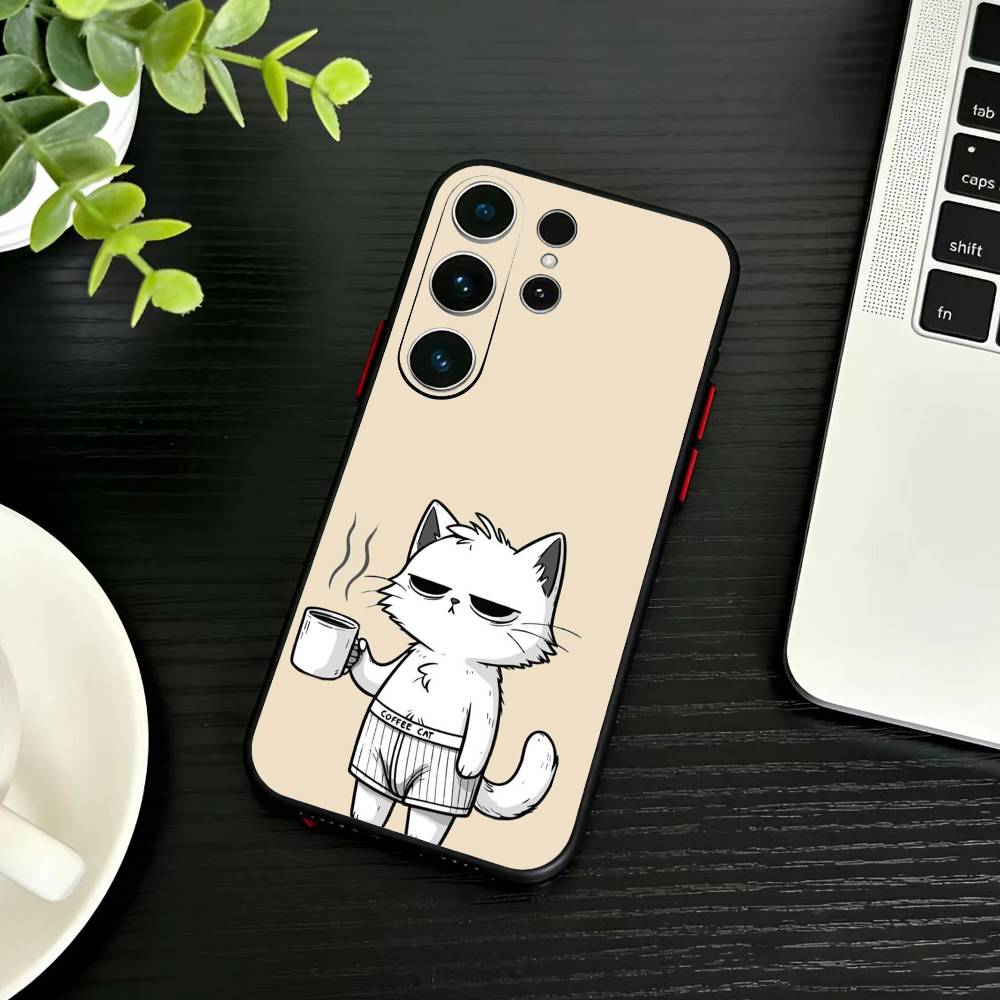 

Забавный чехол для телефона с кошачьей группой в стиле аниме для Samsung S26, S25, S24, S23, S22, S21, S20, S30, Ultra, Plus, Fe, Note, 5G Черный чехол Samsung S24ULTRA