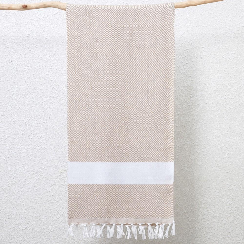 Geometry Pattern Beach Towel With Fast Dry Cotton Blend For Home And Travel Use