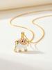 Cute Talisman Elephant Pendant Necklace for Women Girls Zircon O-Chain Necklaces Lucky Charms Elephant Accessories Gifts