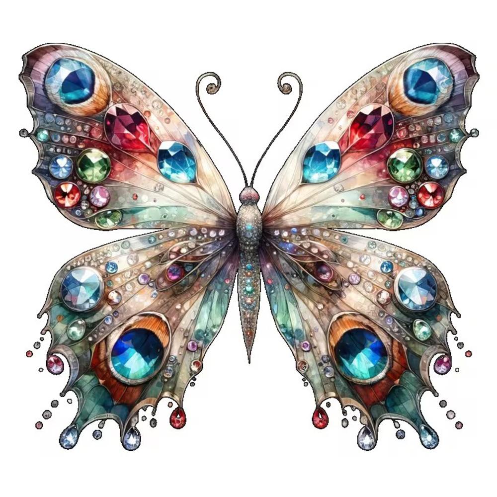 

QT2031#15cm Gemstone Butterfly Decals, Self-adhesive, Waterproof Vinyl Stickers for Car, Bumper, Window, Laptop, Wall and Glass Surface 15cm-Longest side