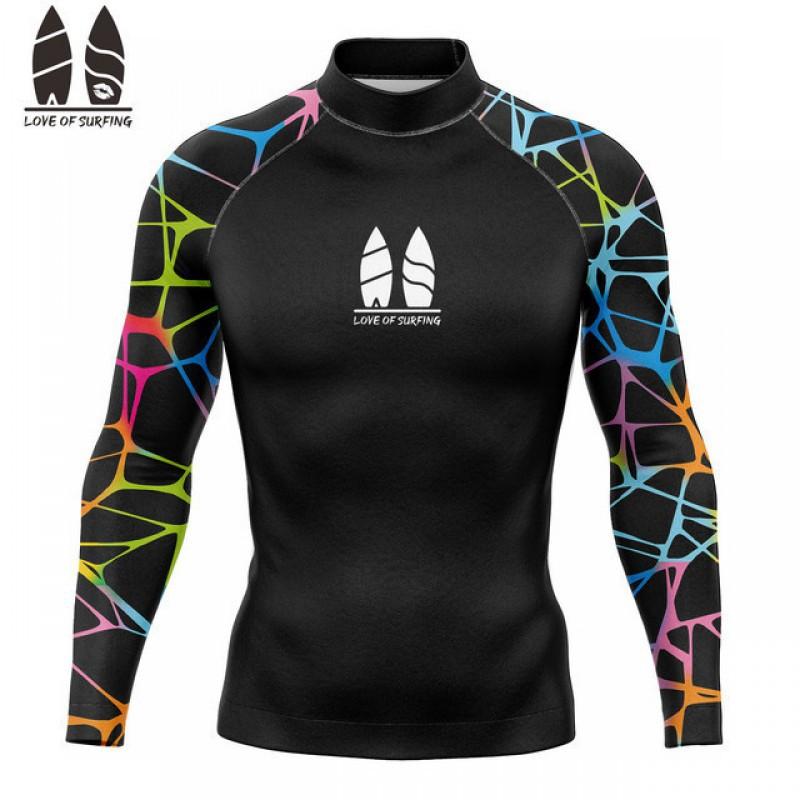 

T-shirt Surfing Suit UPF50 Sunscreen Beach Swimsuit Diving Jellyfish Long Sleeve Split Top L