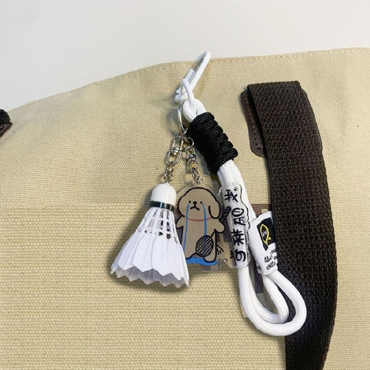 Badminton Pendant Acrylic Key Rings Decoration Bag Cartoon Dog Badminton Key Chain Small Keychain Hanging Pendants