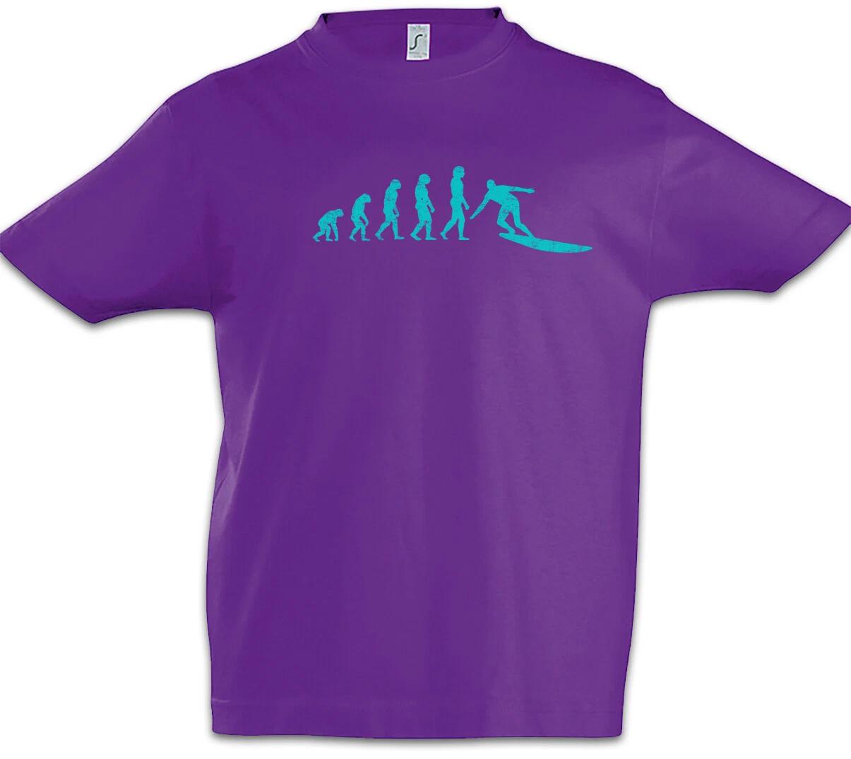 Surf Evolution Boys kids boys T-Shirt Surfer Human Darwin Fun Coach Beach Caribbean 120
