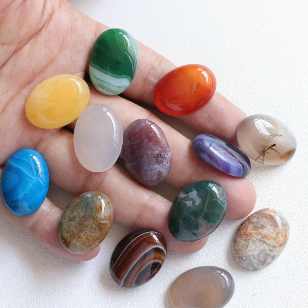 18x25mm Oval Yellow Topaz Agate Egg-Shaped Necklace Ring Jewelry Accessory