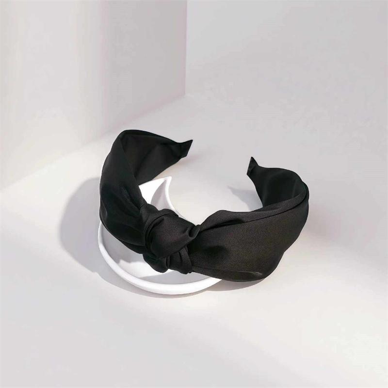 Top Bow Knot Satin Cloth Headband for Women Girls Daily Shopping Head Wears Simple Ladies Hair Hoop Accessories