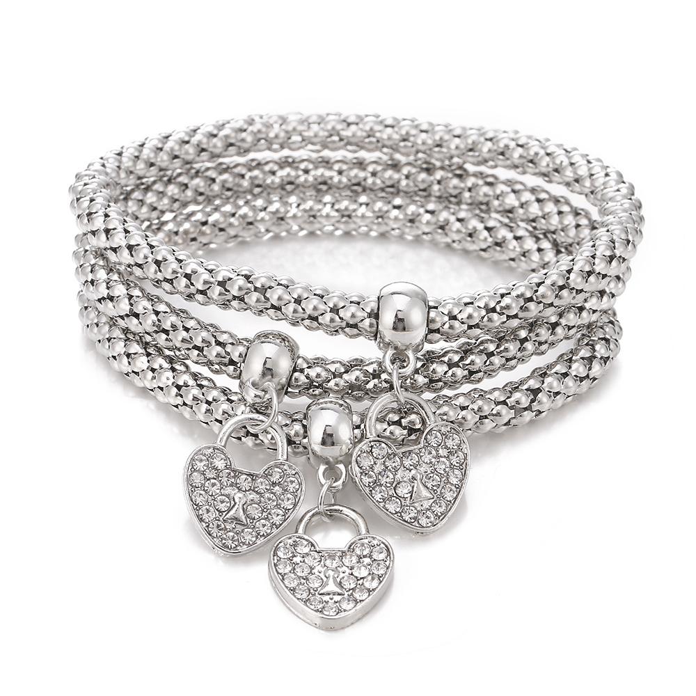 Y2K Classic Love Heart Charm Bracelet Mulheres Arco Corrente Cuff Pulseira Festa Noiva Jóias