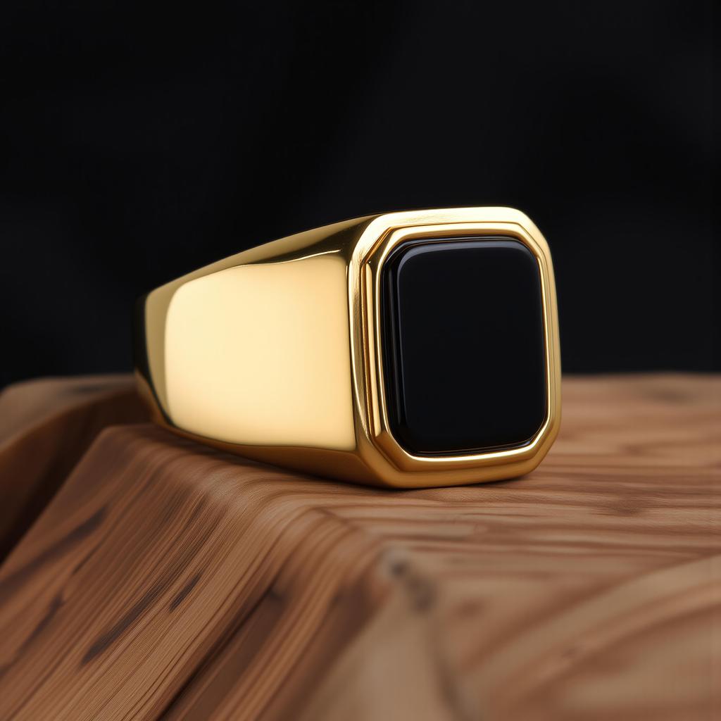 R3381 Men's/Women Trend High Quality 316LStainless Steel Multiple Colors Gemstone Style Onyx Golden Rings Jewelry