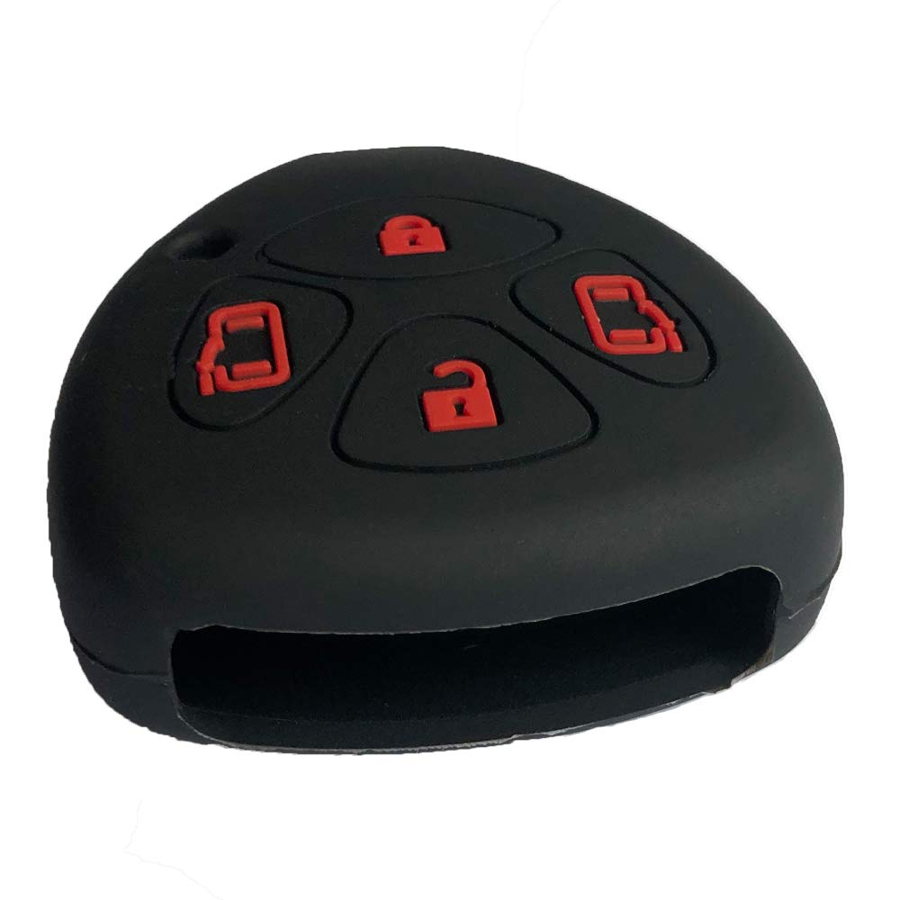 ZIAN Toyota Car 4 Button Blank Key Case Smart Key Case Designed for Voxy 60 Noah 60 Series 2 (MY-FT010-1) (Black (Red Button))