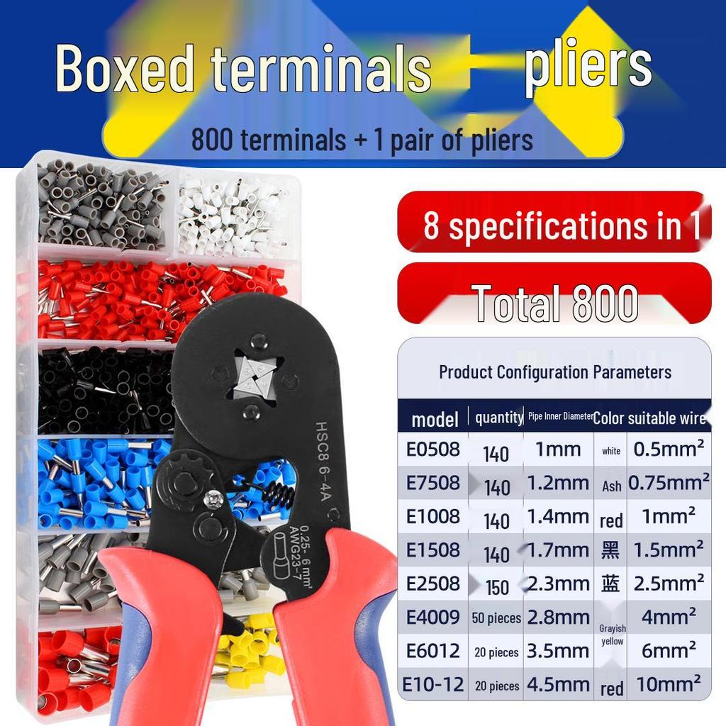 VE Cold Crimp Terminal Kit with Pliers - Quick Wiring Tool for Electricians