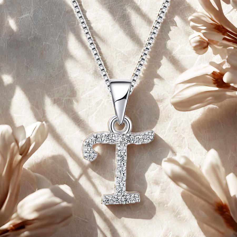 Bezauberndes Alphabet Elegantes Anhänger Anfangsbuchstabe T Schlichte Exquisite Liebesherz Halskette Mode DIY