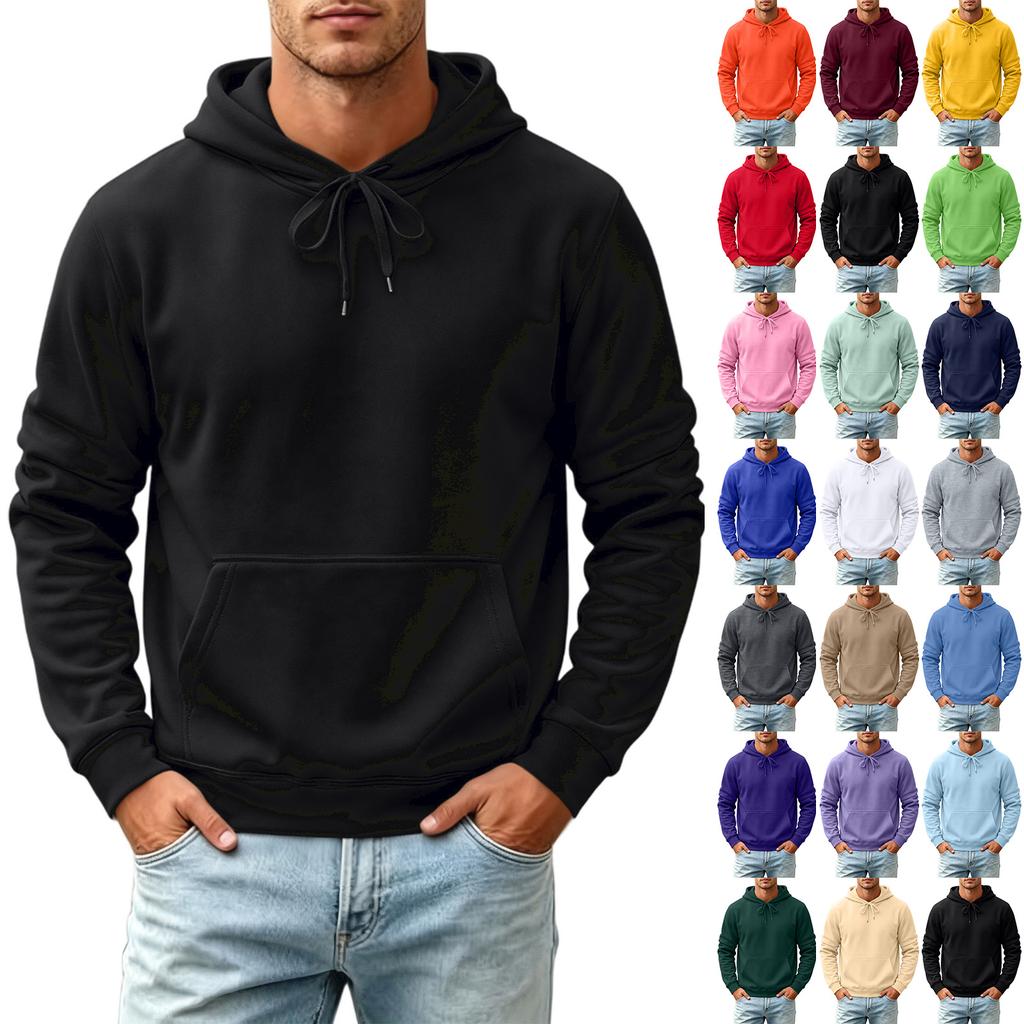 Men's Hoodie Casual Long Sleeve Pullover Sweatshirt for Fall and Winter Everyday Wear