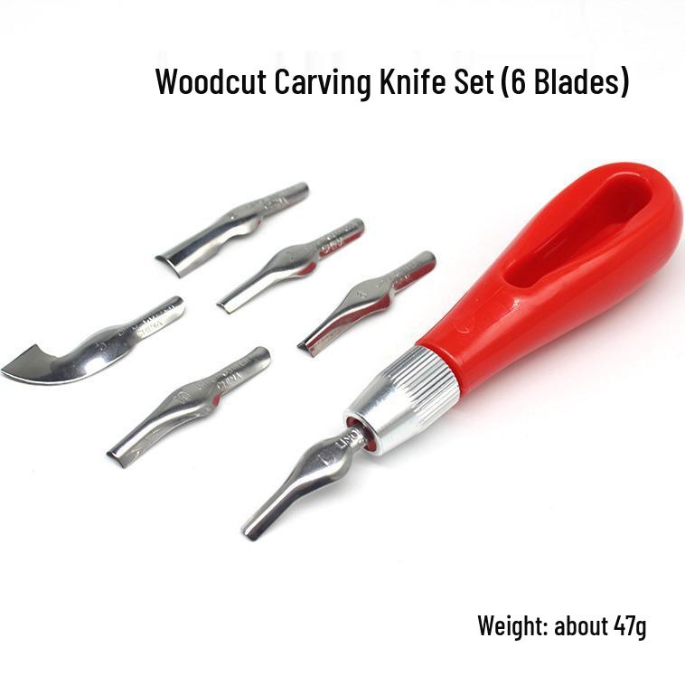 

Нож для гравировки по дереву в американском стиле с круглой рукояткой и 6 режущими головками