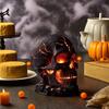 Skalle Bordlampe Gotisk Magma Skallelampe Skummel LED Menneskeskalle Bordlys for Halloweenfest Manteldekorasjon