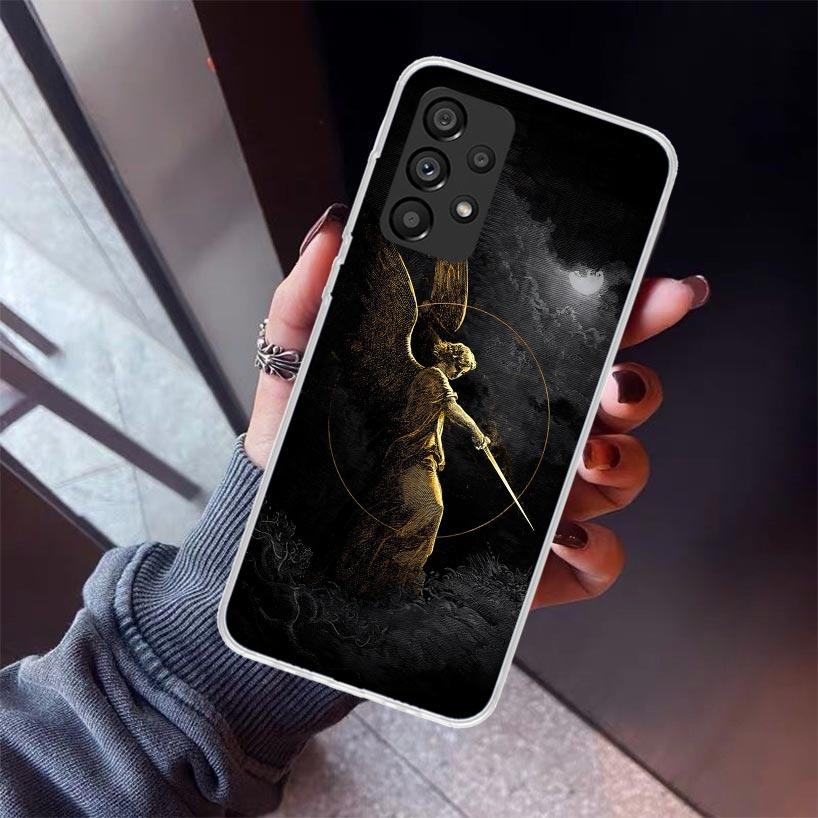 Archangel Michael Phone Case For Samsung Galaxy A12 A52S A42 A32 A22 A51 A50 Note 20 Ultra 10 S10 Plus A71 A70 A31 A30 A10S Gala