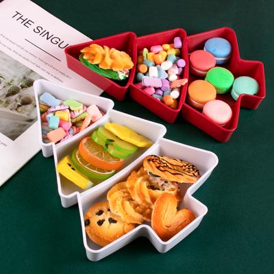 Christmas Food Appetizer Tray Tree Shaped Fruit Plate Reusable Snack Cookies Tray Chip Candy Dessert Plate Christmas Home Decor