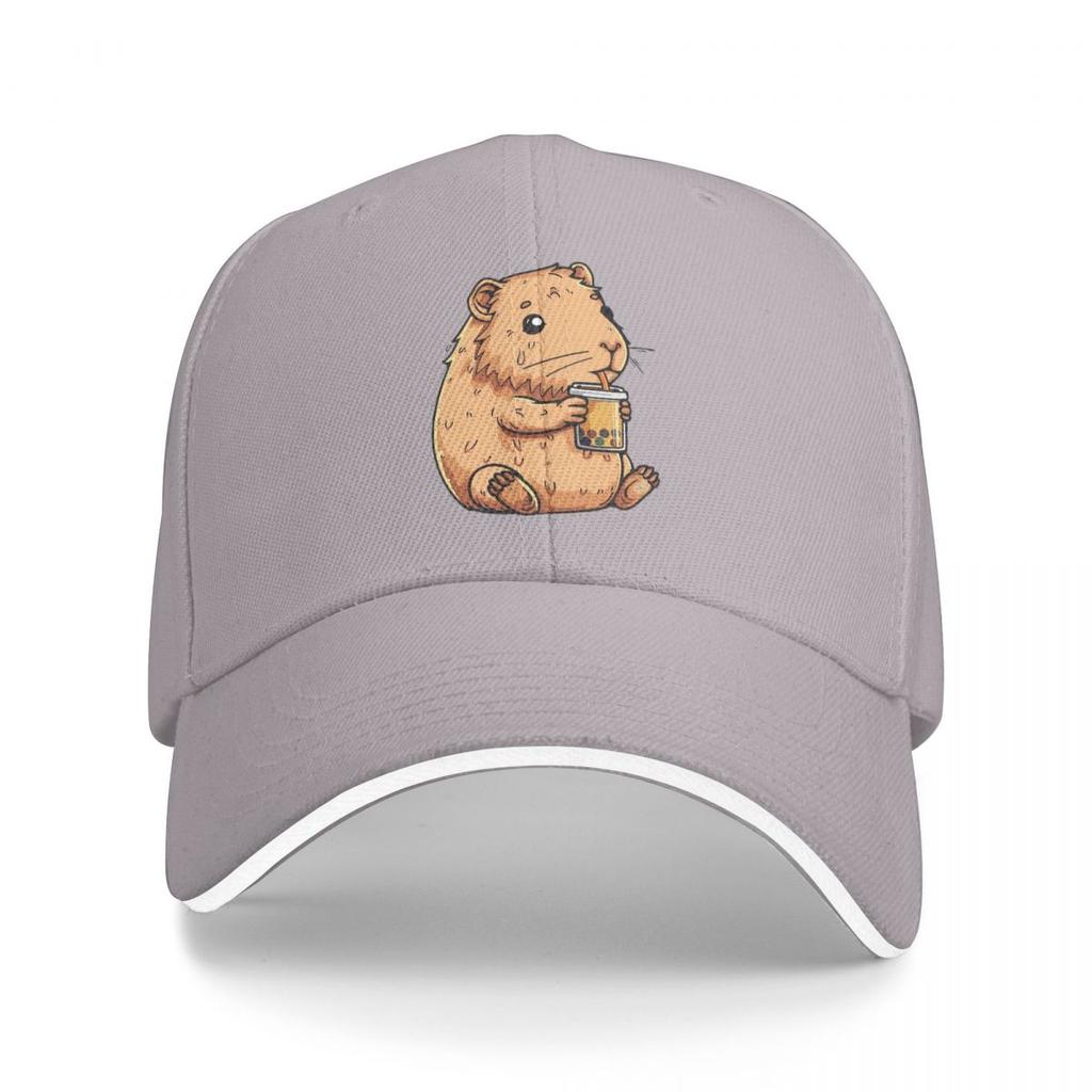 Capibara Ama il Bubble Tea Cappellini Termici Snapback Cappellini da Baseball Traspiranti Casual Casquette da Esterno per Uomini e Donne