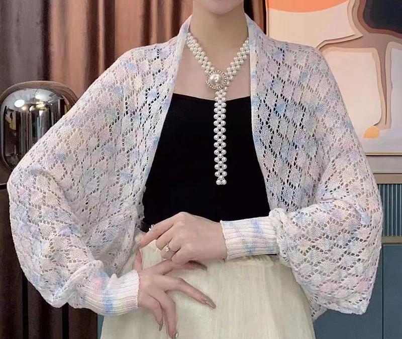 Versatile Knit Hollow Out Breathable High Quality One Layer Ramadan Muslim Women Islamic Diamond Shape Prayer Hijab Capes