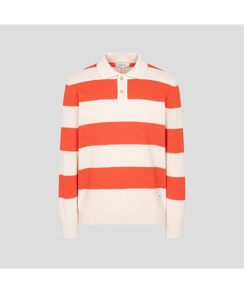 Binpolmen Rugby Stripe Collared Neck Knit Orange (Bc5251C078)
