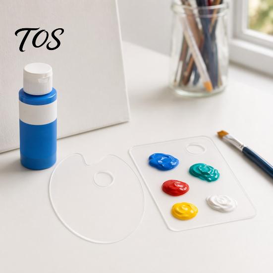 Artist Palette for Painting Acrylic Paint Palette, Clear Tray with Thumb Hole, Non-Stick Oil Professional Watercolor Mixing Acrylic, Oil, Painting,