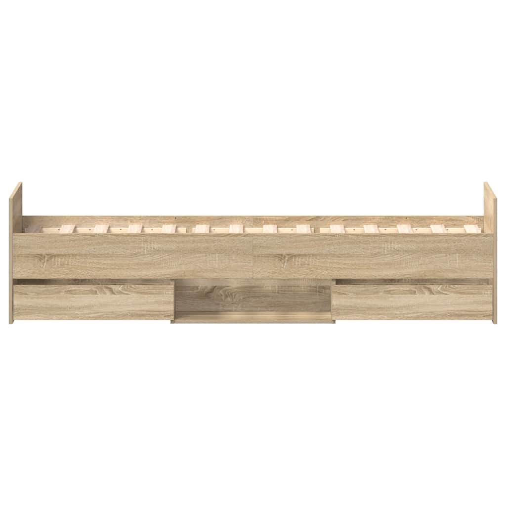 Vidaxl Bed Frame with Headboard and Footboard, Sonoma Oak, 90X200 Cm