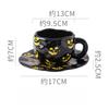300ml Halloween Ceramic Coffee Cup Irregular Unique Mug with Bat Ghost Pattern Spooky Gift for Home Decor