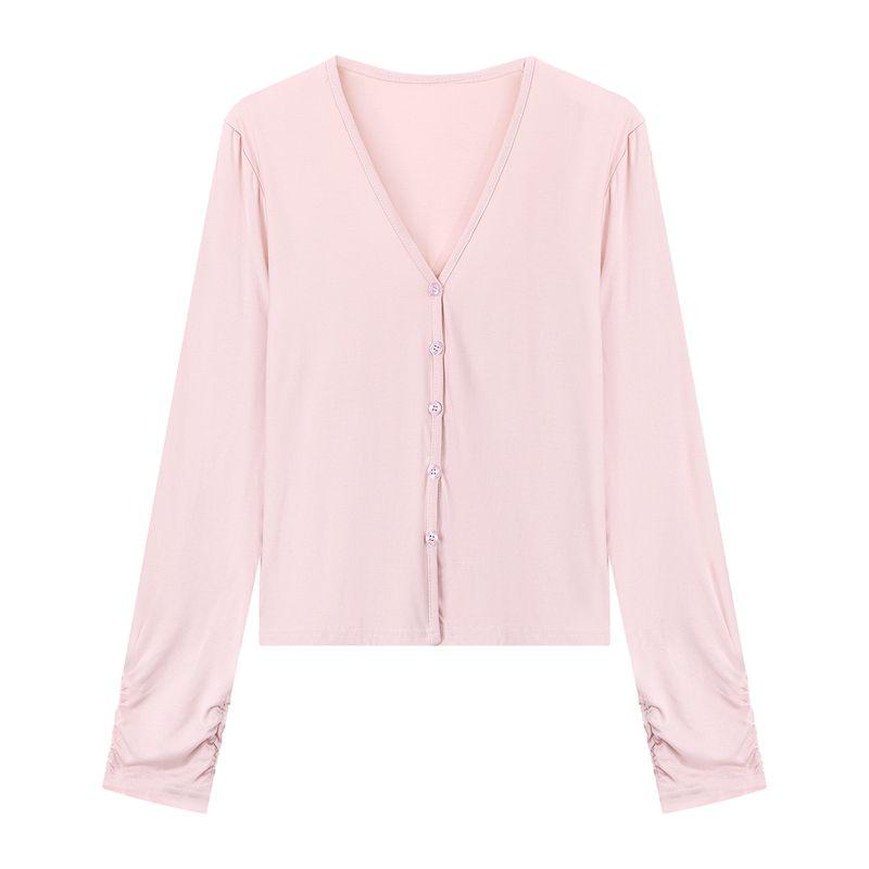 Pure Desire Style Suit Pink Thin Cardigan Short Outwear Women's Clothing Autumn Inner Wear Lace-up Tube Top Vest Two-Piece Set