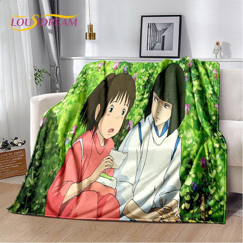 Spirited Away Cartoon Anime Soft Plush Blanket,Flannel Blanket Throw Blanket for Living Room Bedroom Bed Sofa Picnic Cover Kids