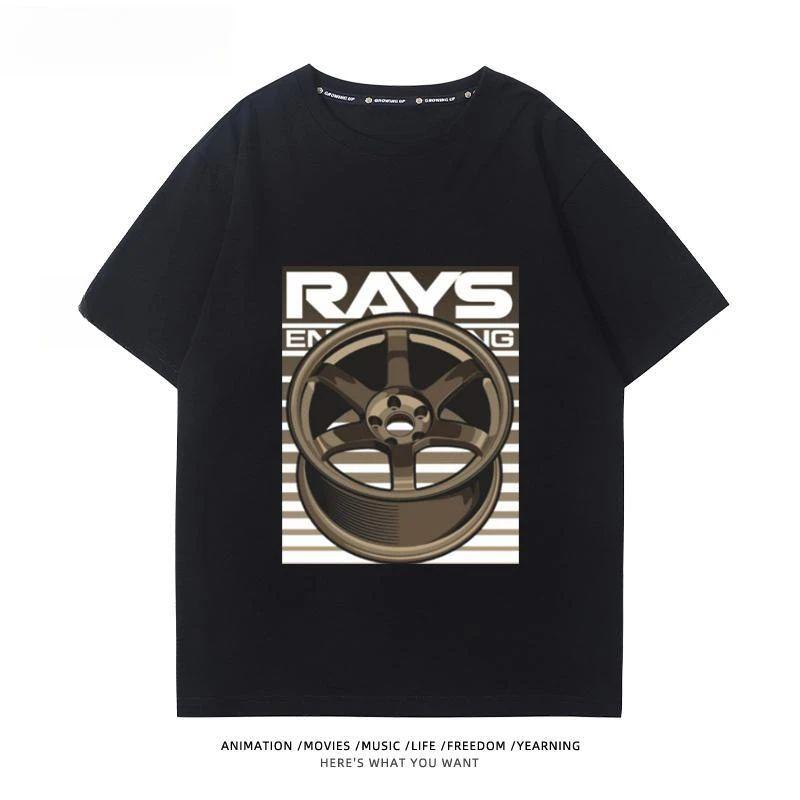 Kultura upravených aut Krátký rukáv Náboj kola Upravené auto JDM Krátký rukáv Tričko Pánské a dámské Bavlněné Tričko s polovičním rukávem