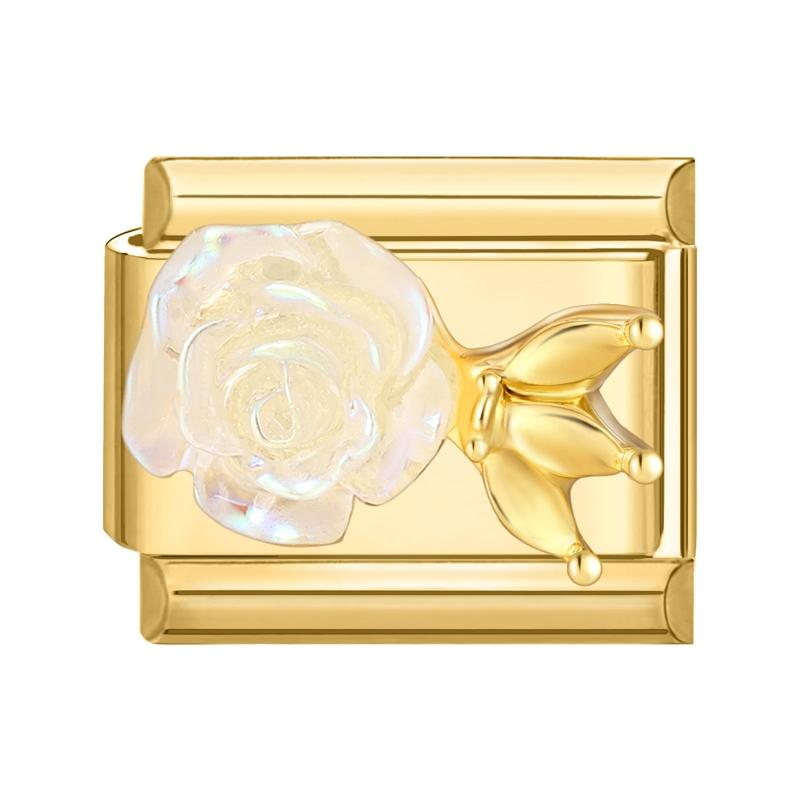 Gold Color Zircon Butterfly Moon Star Heart Italian Charm Link Fit 9mm Stainless Steel Bracelet Women Men DIY Making Gifts
