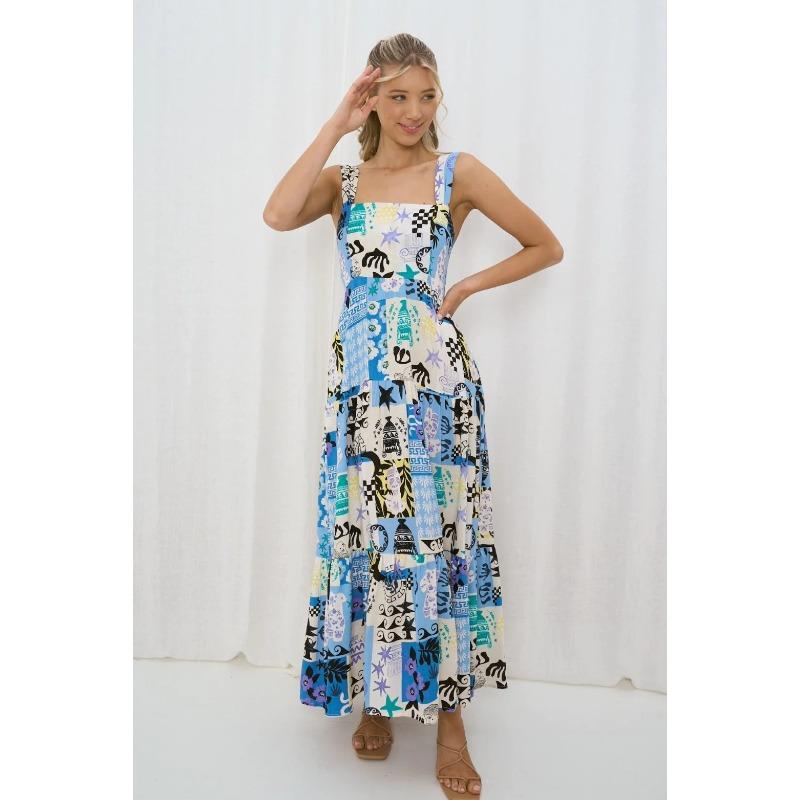 

Женское летнее новое платье с принтом без рукавов, кружевная спинка, большая юбка XL