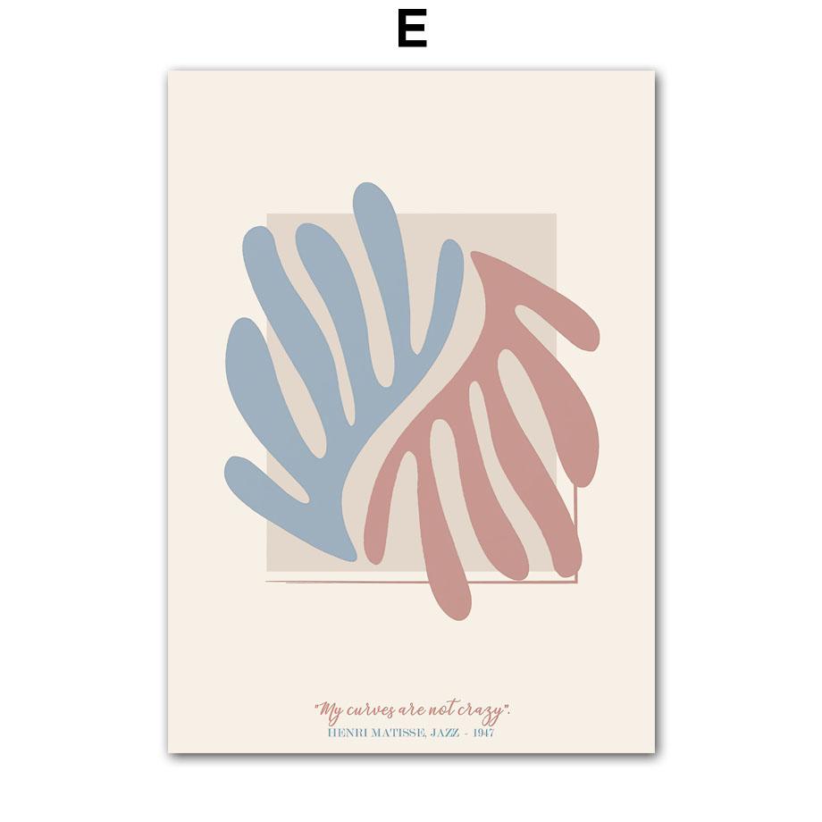 Colorful Matisse Flower Coral Shapes Wall Art Canvas Painting Nordic Posters And Prints Abstract Wall Pictures Living Room Decor