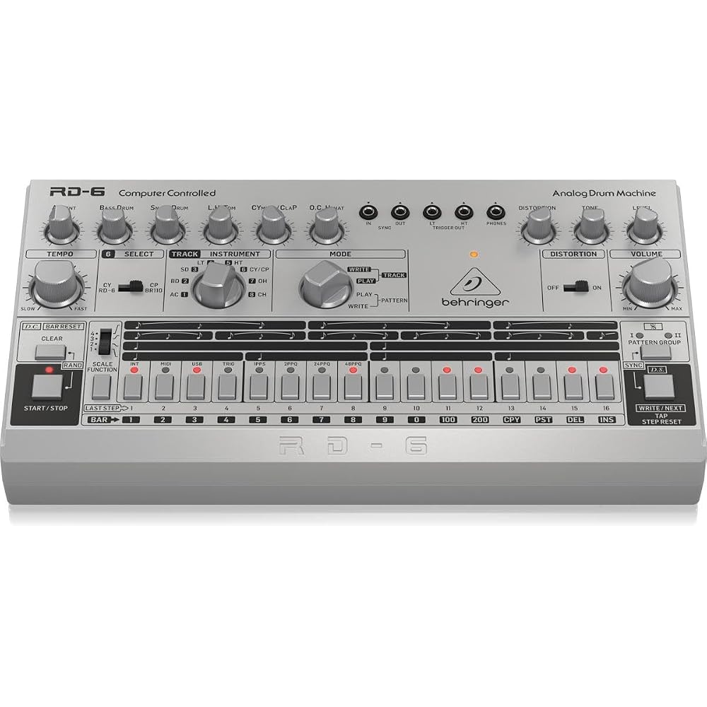 Behringer RD-6-SR Analog Drum Machine USB/DIN MIDI Compatible 16 Step Sequencer with Analog Disto...