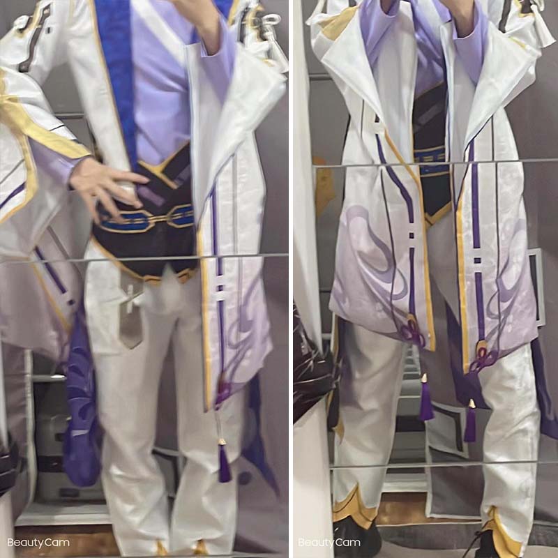 Jacquard Fabric Kamisato Ayato Cosplay Costume Game Suit Full Set Deluxe Halloween Outfits Wig for Men Comic Con