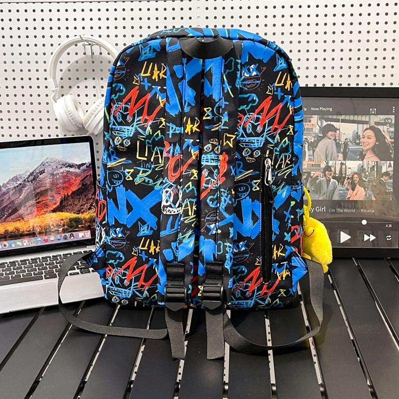 Backpack Men's Graffiti Backpack Senior High School Student Schoolbag