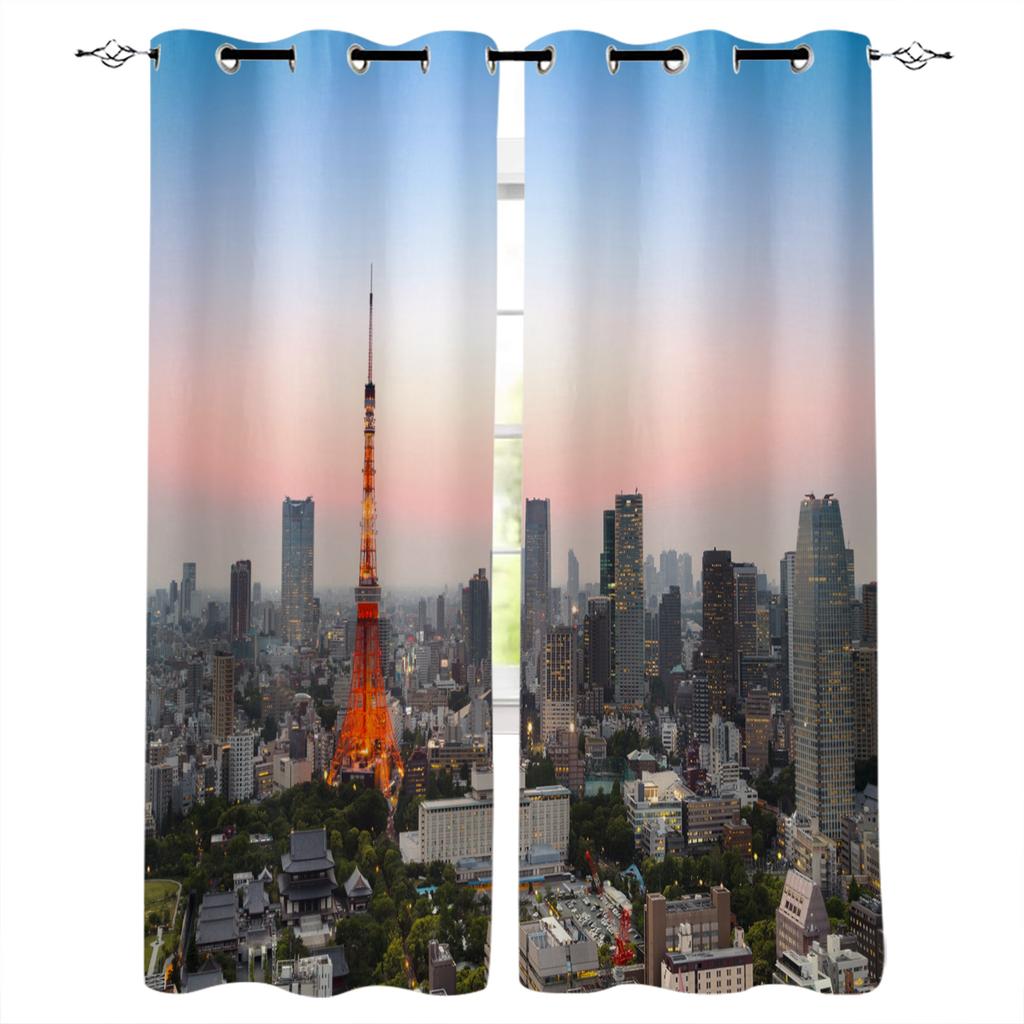 Hamanton Architecture In New York City Window Curtains Scenic Curtains for Living Room Decorative Items Living Room
