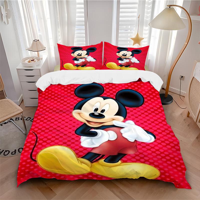 Mickey Mouse Adventure Print 3Pcs Bedding Setduvet Cover With 2 Bedropillowcase Home Birthday Gift