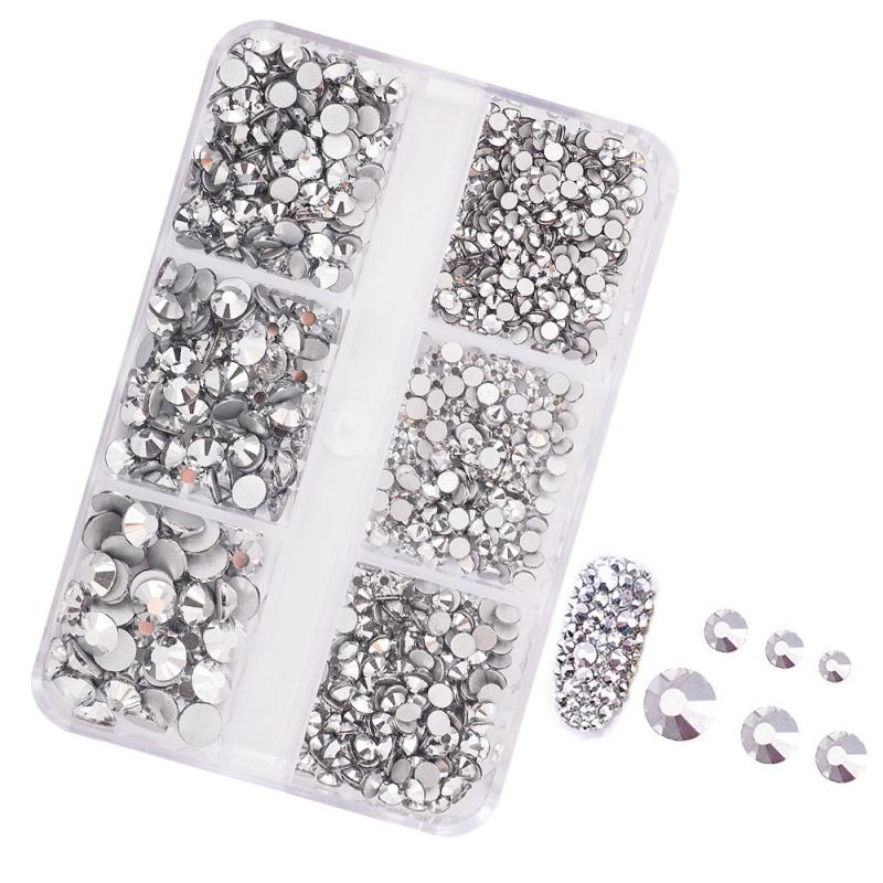 6-Grid Soft Pottery Rhinestone Boxed DIY Cobblestone Suit Nail Nail Jewelry Mixed