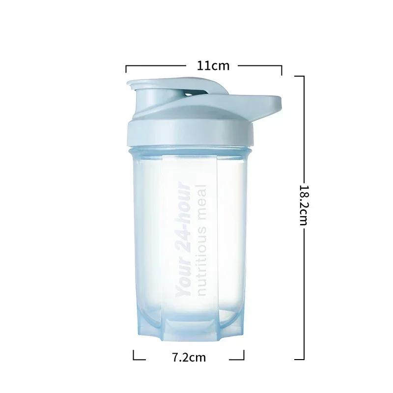 Neue tragbare Shaker-Tasse für Männer und Frauen Proteinpulver Ersatz-Milchshake-Mixbecher Fitness-Sport-Wasserbecher Flasche mit Skala
