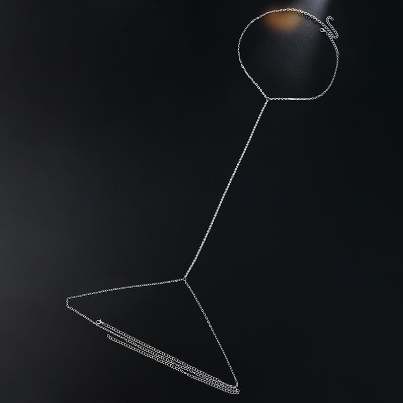 Stonefans Sexy Body Rhinestones Chains Dressing Jewelry For Neck Chest Necklaces Choker Chains Lingerie Chain Simple Back Chains