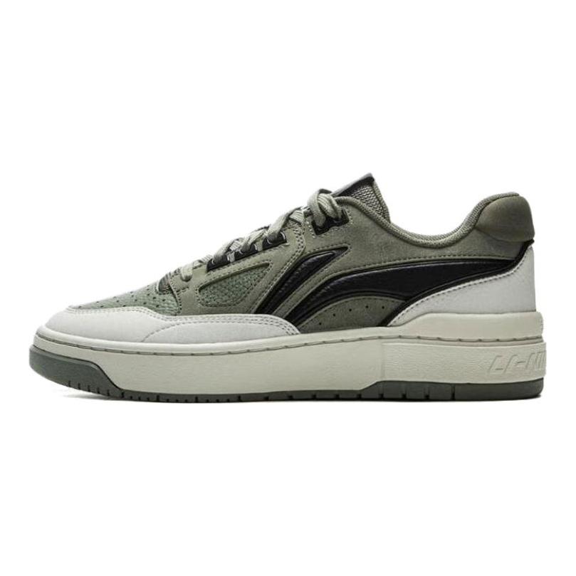 Li Ning Rising Stars Slip Resistant Cushioning Abrasion Resistant Low Top Skateboard Shoes Unisex Green Black ABCV007-5