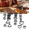 20PCS Leather Die Cutter Round Quadrate Hearts Leather Cutting Dies High Carbon Steel Punching Die Set for Cut Leather