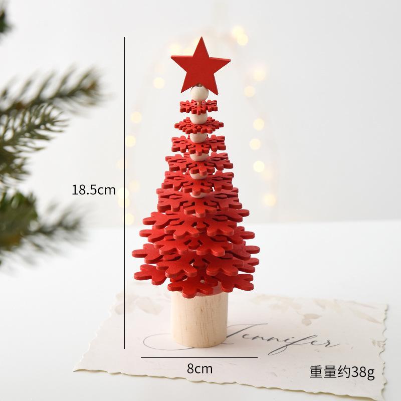 

Wooden Christmas Tree Ornament Merry Christmas Decorations for Home 2025 Navidad Natal Xmas Tree Desktop Ornament New Year Gift 8X18.5CM красный