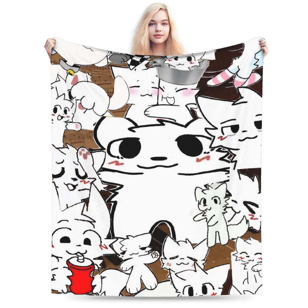 Boykisser Silly Cat Blankets Fleece Spring Autumn Cartoon Portable Super Soft Throw Blankets for Bedding Outdoor Quilt