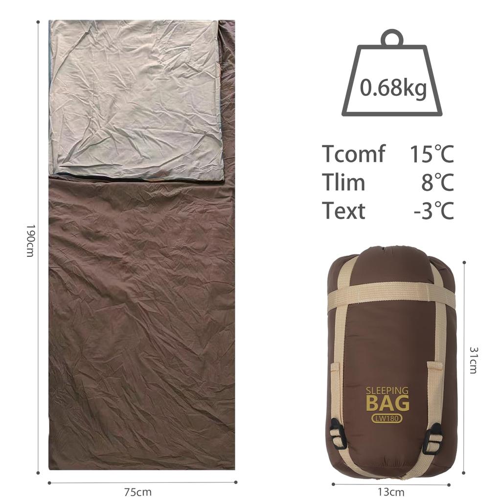Sleeping for One Perfect for Outdoor Car Disaster and Indoor Suitable for and Fall Envelope-style Bag, Lightweight, Insulated, Person, Activities,