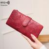 Damen Langbörse Anti-Diebstahl Blinkend RFID-Kartenetui PU-Leder Münzbörse Clutch Tasche Kartenhalter Geldklammer Multifunktionale Herrenbörse