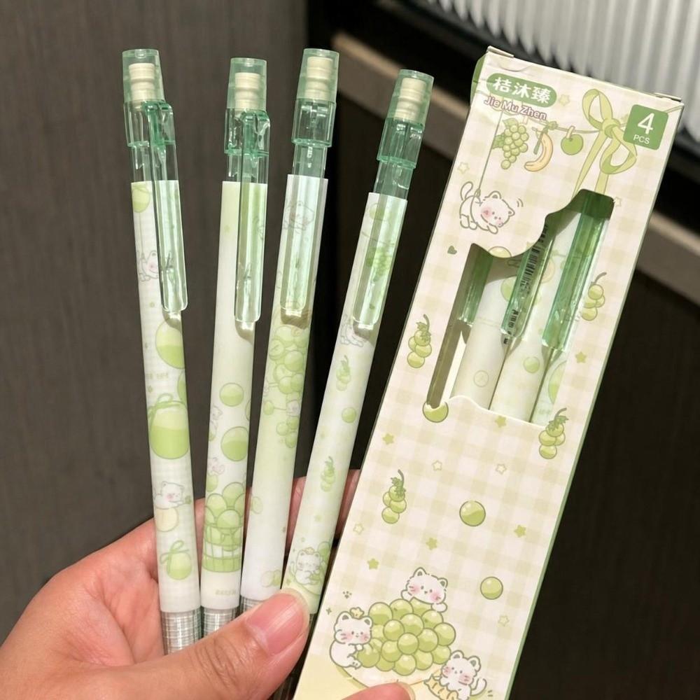4pcs 0.5mm 2B Lead Automatic Pencil Kawaii Stationery Non-sharpening Pencil Back To School