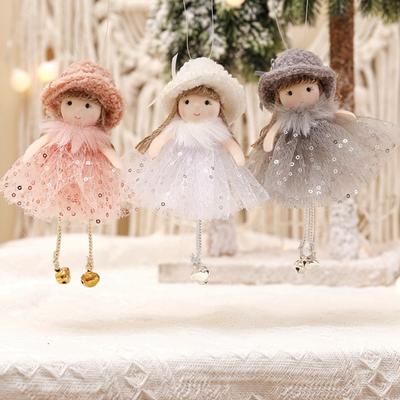 Weihnachtsdekorationen Niedlicher Plüsch-Engel Weihnachtsbaumschmuck Anhänger Kleiner Anhänger