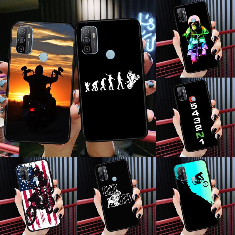 Moto Bike Motocross Case For Oppo A52 A72 A76 A96 A54 A74 A94 A54S A57S A58 A78 A98 A57 A77 A15 A16 A17 Cover