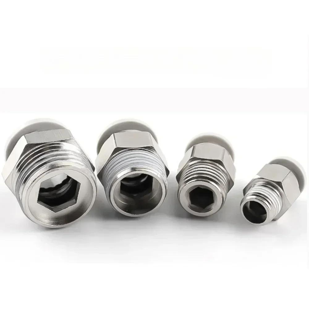 M5 1/8" 1/4" 3/8" 1/2" BSPT Male 4 6 8 10 12 1416 Mm OD Tube PC PL Pneumatic Air Fitting Quickrelease Push To Connect Compressor