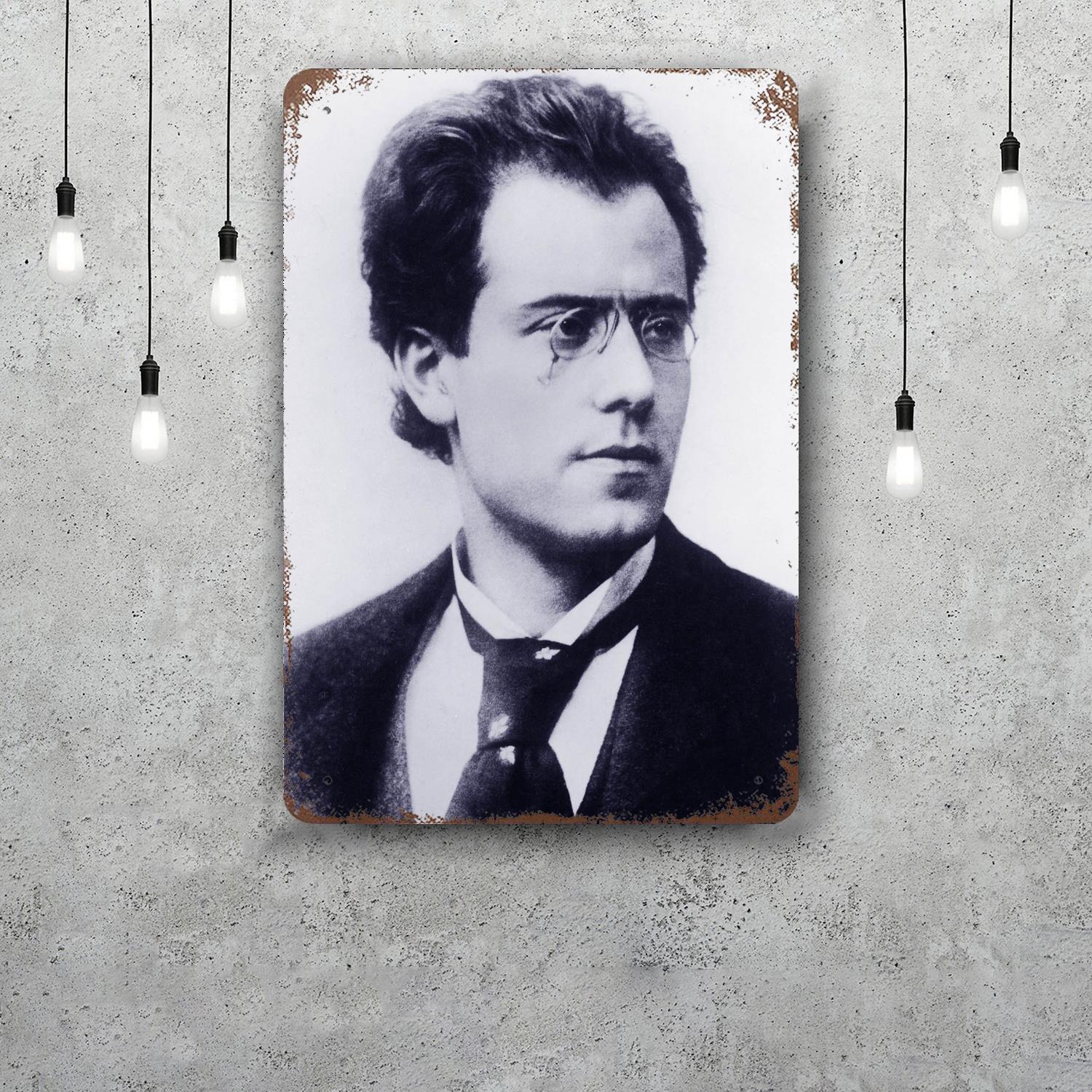 

Gustav Mahler Decor Vintage Metal Signs Tin Signs Captain Poster Decor for Bar Pub Club Man Cave Wall Decoration 20x30cm（7.8x11.8inch）